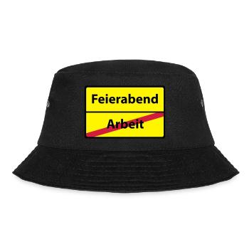 Arbeit Feierabend - Bucket Hat - Schwarz - Vorne - Lela (165cm)