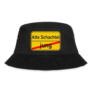Ortsschild jung - Alte Schachtel - Bucket Hat - Schwarz - Vorne - Lela (165cm)
