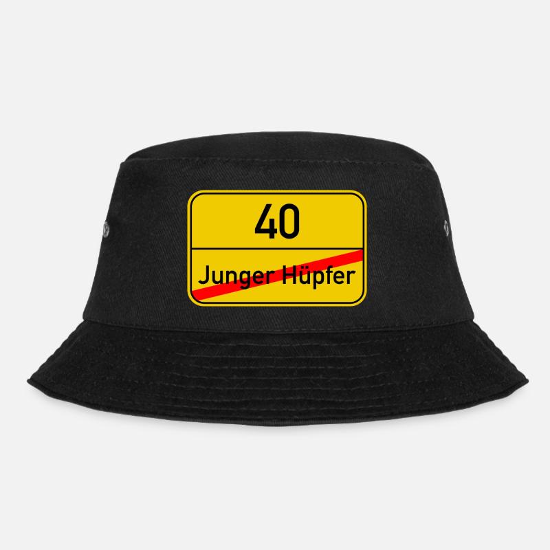 Ortsschild junger Hüpfer - 40 - Bucket Hat - Schwarz
