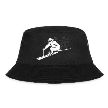 Skier skier athletic fast on the road - Bucket Hat - black - Front - Lela (165cm)