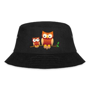 Owl with little owl - Bucket Hat - black - Front - Lela (165cm)