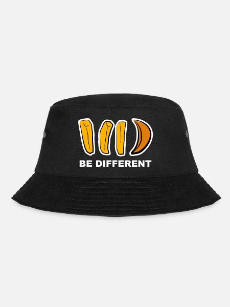 Anders, Different, Aussenseiter, Pommes, Geschenk, - Bucket Hat - Schwarz