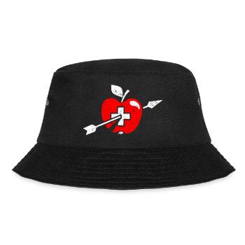 Wilhelm Tell apple Swiss flag and cross - Bucket Hat - black - Front - Lela (165cm)