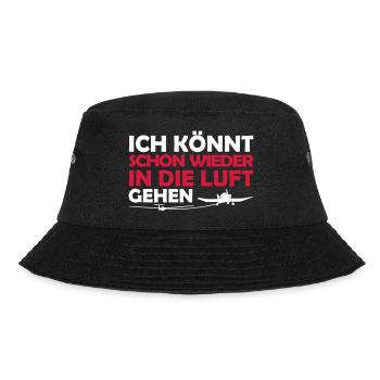 lustige Segelflieger Spruch Segelflugzeug Geschenk - Bucket Hat - Schwarz - Vorne - Lela (165cm)