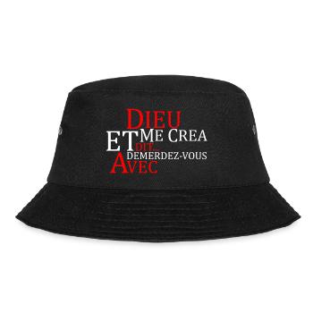 dieu me créa et dit... démerdez-vous avec - Bucket Hat - Schwarz - Vorne - Lela (165cm)