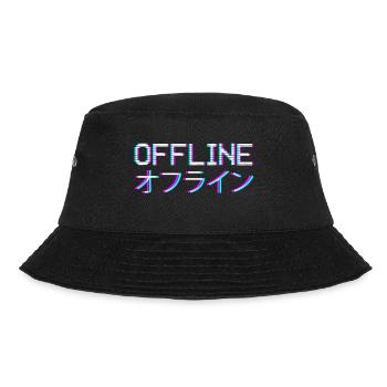 Vaporwave Aesthetic Offline - Bucket Hat - black - Front - Lela (165cm)