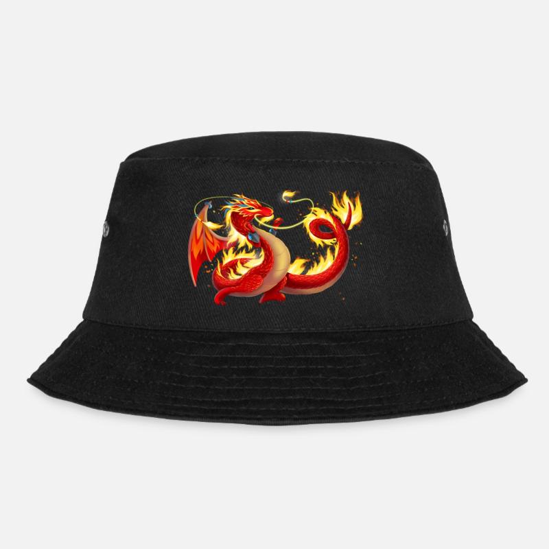 Magischer Feuer Drache - Drachen der Elemente - Bucket Hat - Schwarz