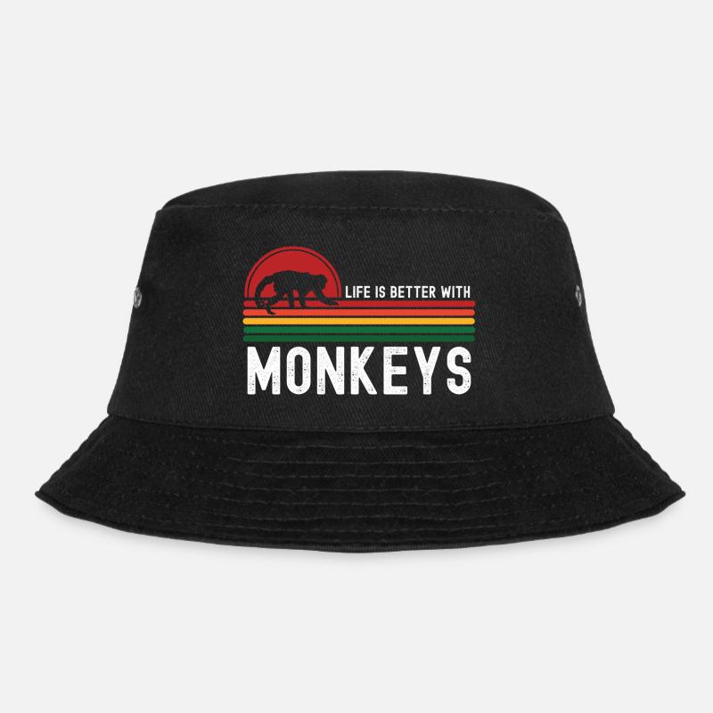 Affe - Bucket Hat - Schwarz