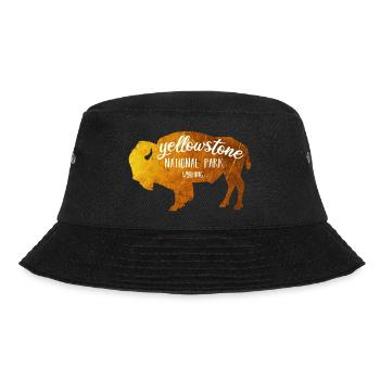 Yellowstone Bison gold color - Bucket Hat - black - Front - Lela (165cm)