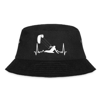 Kitesurfer Herzschlag EKG Kiteboard Surfer Wassers - Bucket Hat - Schwarz - Vorne - Lela (165cm)