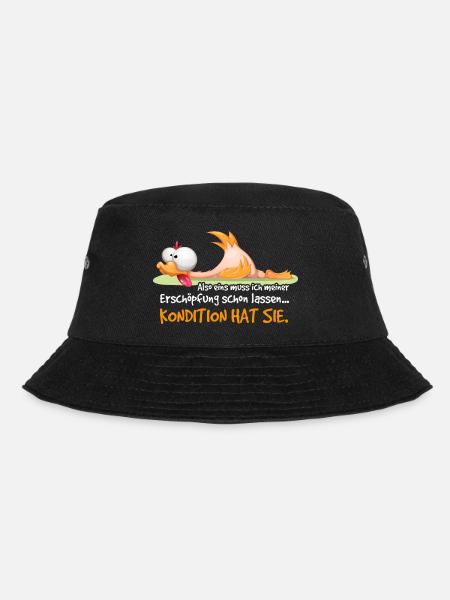 Erschöpte müde Ente / Huhn nach Sport am Boden - Bucket Hat - Schwarz