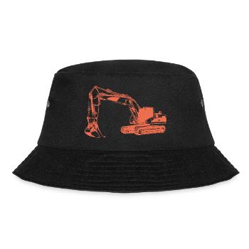 Exkavator Silhouette Geschenk Baggerfahrer - Bucket Hat - Schwarz - Vorne - Lela (165cm)