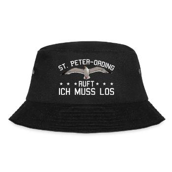 St. Peter-Ording ruft Nordfriesland Seebad Möwe - Bucket Hat - Schwarz - Vorne - Lela (165cm)