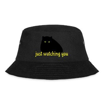 black cat is watching you - Bucket Hat - Schwarz - Vorne - Lela (165cm)