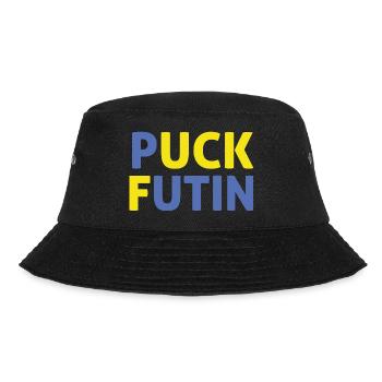 Puck Futin Ich unterstütze die Ukraine - Bucket Hat - Schwarz - Vorne - Lela (165cm)