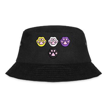 Süße Katze Pfote Nonbinary Flagge Fahne LGBTQ - Bucket Hat - Schwarz - Vorne - Lela (165cm)