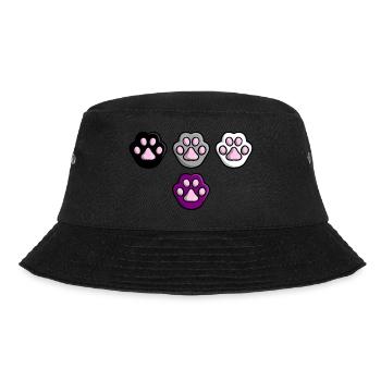 Süße Katze Pfote Asexuell Ace Flagge Fahne LGBTQ - Bucket Hat - Schwarz - Vorne - Lela (165cm)