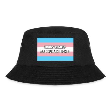 Trans Pride TRANS RIGHTS ARE HUMAN RIGHTS - Bucket Hat - black - Front - Lela (165cm)
