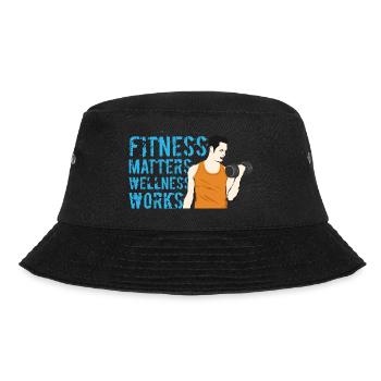 fitness matters wellness works - Bucket Hat - Schwarz - Vorne - Lela (165cm)