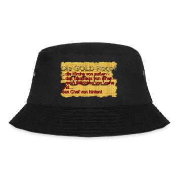 Die Goldregel, wertvoller als Gold und Silber - Bucket Hat - Schwarz - Vorne - Lela (165cm)