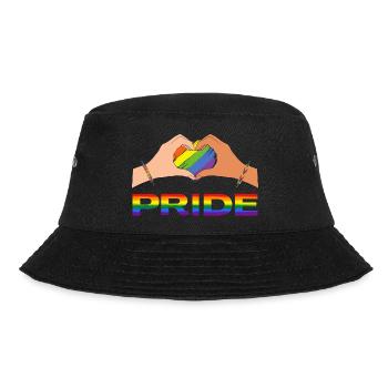 LGBTQ heart hands rainbow pride - Bucket Hat - black - Front - Lela (165cm)