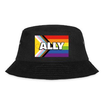 Pride Ally Inclusive Pride Fortschrittsflagge - Bucket Hat - Schwarz - Vorne - Lela (165cm)