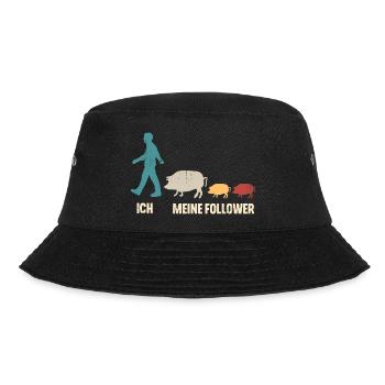 Schwein Landwirt Ich Und Meine Follower - Bucket Hat - Schwarz - Vorne - Lela (165cm)
