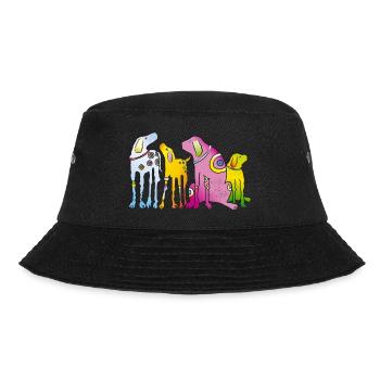 Hunde Welpe Hunderasse Meute Haustier Terrier Mops - Bucket Hat - Schwarz - Vorne - Lela (165cm)