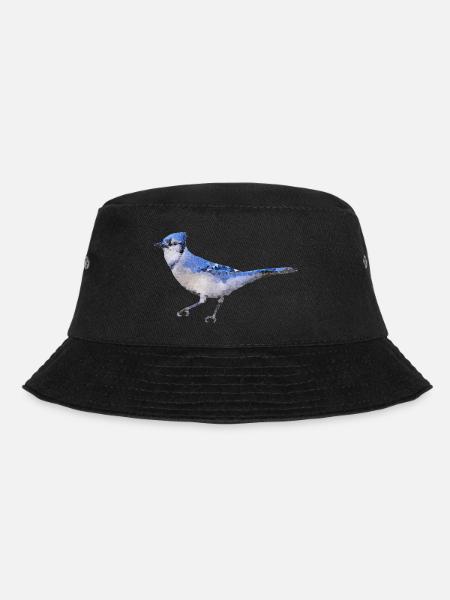 Vogel ~ der blaue Eichelhäher - Bucket Hat - Schwarz