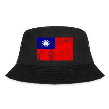 Drapeau de Taïwan Drapeau Grunge Rétro Vintage - Bob - noir - Devant - Lela (165cm)