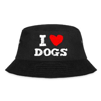 I love dogs with red heart men women - Bob - noir - Devant - Lela (165cm)
