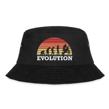 Motocross Vintage Evolution Motorrad Motorsport - Bucket Hat - Schwarz - Vorne - Lela (165cm)