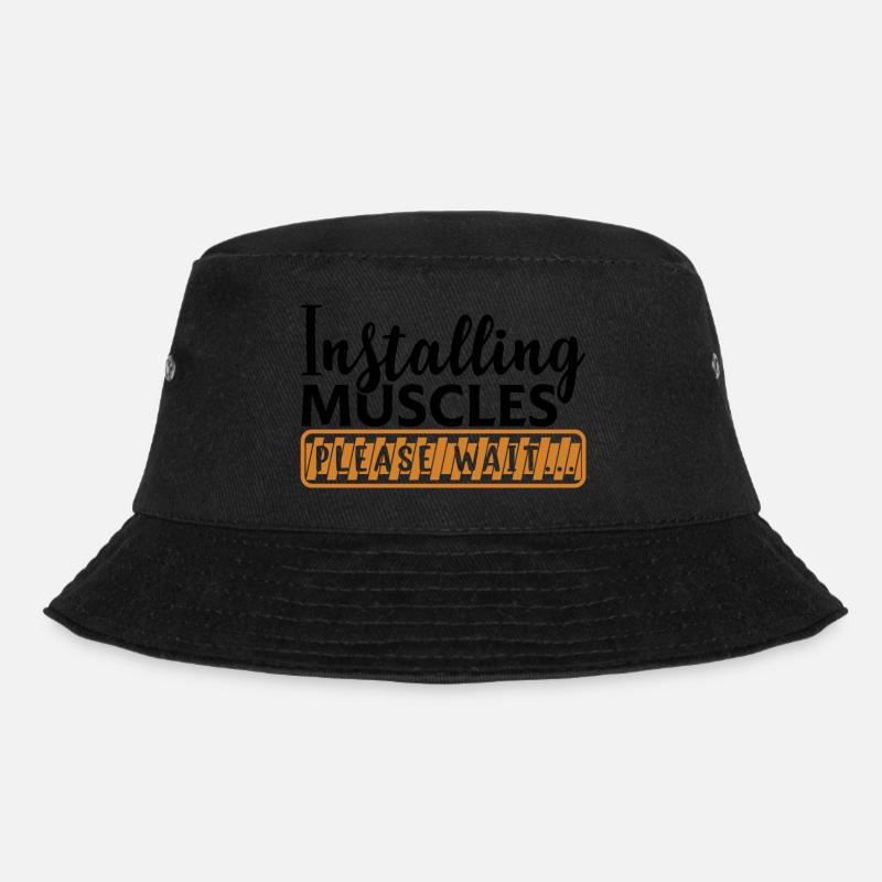 Muskelaufbau - Bucket Hat - Schwarz