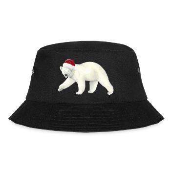 Eisbär an Weihnachten - Bucket Hat - Schwarz - Vorne - Lela (165cm)