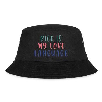 RICE IS MY LOVE LANGUAGE - Bucket Hat - black - Front - Lela (165cm)