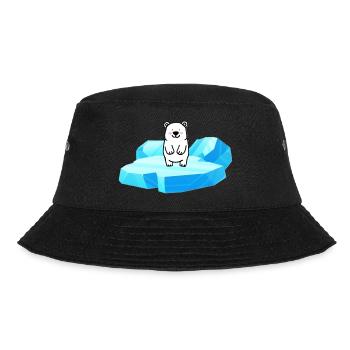 Süsser kleiner Eisbär auf einer Eisscholle - Bucket Hat - Schwarz - Vorne - Lela (165cm)