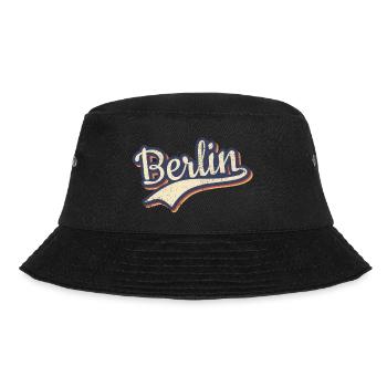 Deutschland Berlin Vintage Retro Typografie - Bucket Hat - Schwarz - Vorne - Lela (165cm)