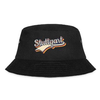 Deutschland Stuttgart Vintage Retro Typografie - Bucket Hat - Schwarz - Vorne - Lela (165cm)