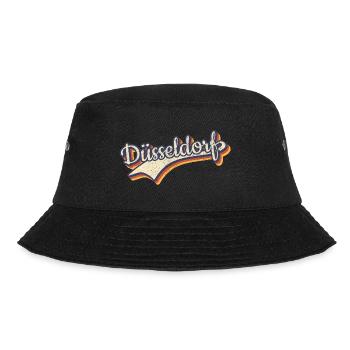 Deutschland Düsseldorf Vintage Retro Typografie - Bucket Hat - Schwarz - Vorne - Lela (165cm)