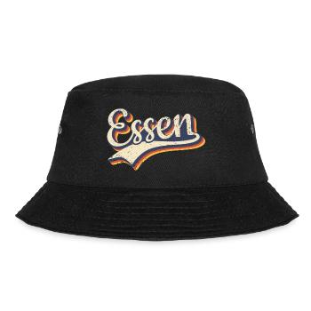 Deutschland Essen Vintage Retro Typografie - Bucket Hat - Schwarz - Vorne - Lela (165cm)