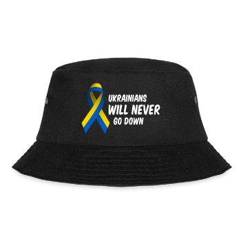Ukrainians will never go down! - Bucket Hat - Schwarz - Vorne - Lela (165cm)