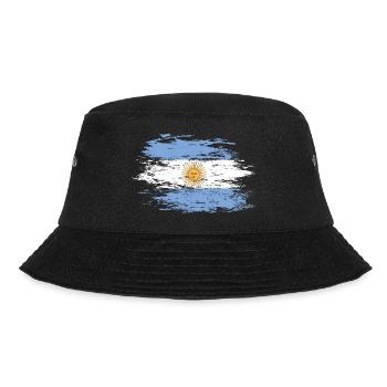 Argentinien Flagge used - Bucket Hat - Schwarz - Vorne - Lela (165cm)