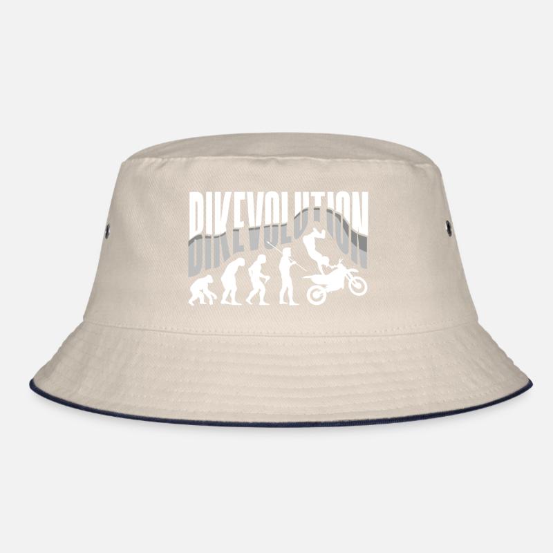 Motorcycle Evolution Vintage Shadow Biker Bucket Hat