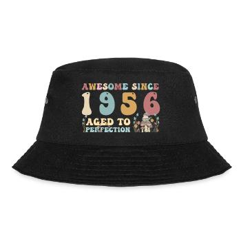 Awesome since 1956 - 67th Birthday - 2023 Groovy - Bucket Hat - black - Front - Lela (165cm)