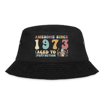 Super seit 1973 - 50. Geburtstag - 2023 Groovy - Bucket Hat - Schwarz - Vorne - Lela (165cm)