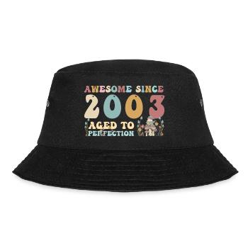 Super seit 2003 - 20. Geburtstag - 2023 Groovy - Bucket Hat - Schwarz - Vorne - Lela (165cm)