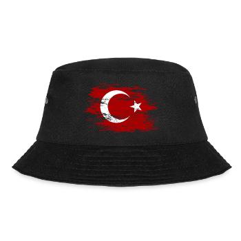 Türkei Flagge used - Bucket Hat - Schwarz - Vorne - Lela (165cm)