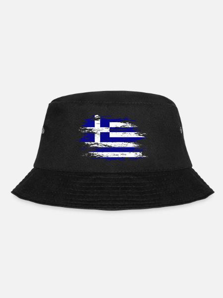 Griechenland Flagge used - Bucket Hat - Schwarz