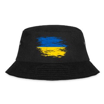 Ukraine Flagge used - Bucket Hat - Schwarz - Vorne - Lela (165cm)