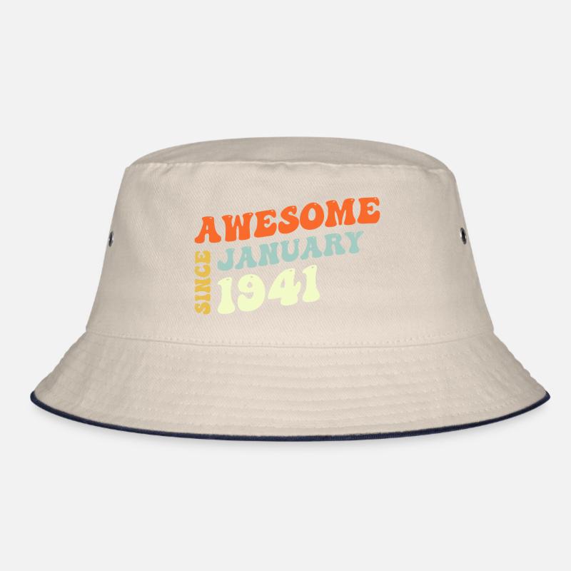 Groovy 82 Years Old Awesome Since January 1941 Bucket Hat